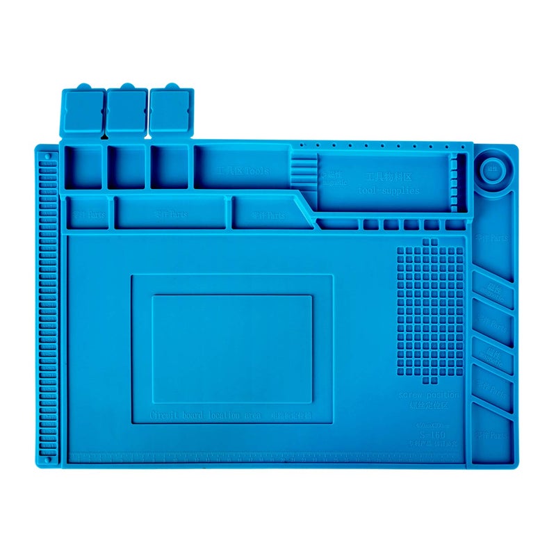 Kaisi S-160 Soldering Mat Insulation Silicone Magnetic Repair Work Station Mat Heat-Resistant for BGA and Gun Soldering Iron, Workbench, Cell Phone Laptop Repair, Size: 17.8 x 11.8 inch - Image 1